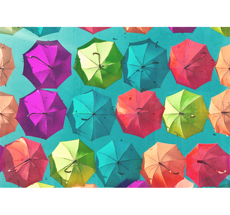 Zidni murali urbane umjetnosti Šareni dizajn kišobrana - TenStickers