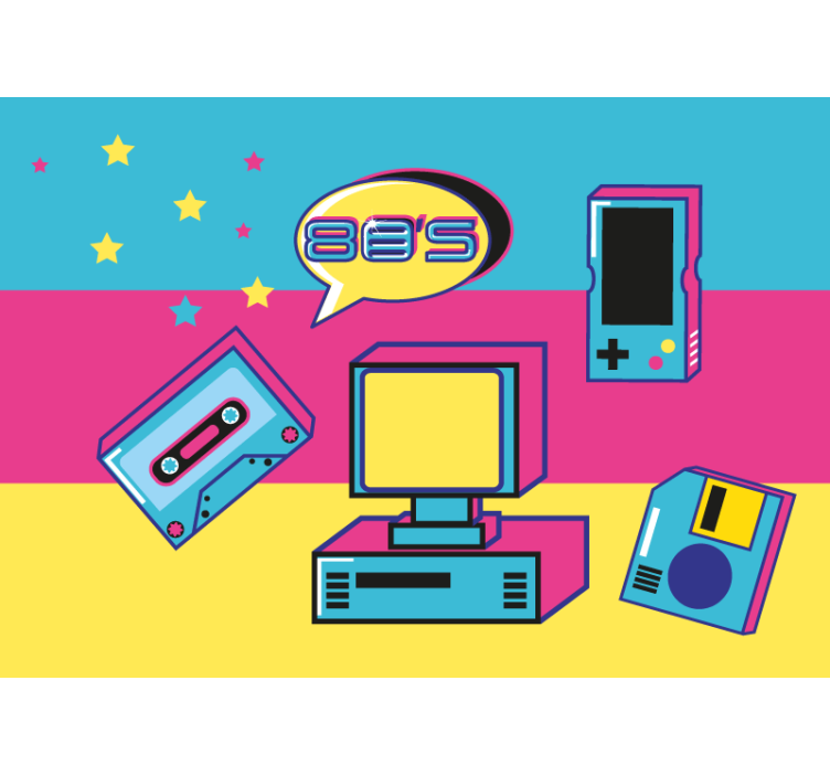 Zidni murali urbane umjetnosti s retro gaming elementima - TenStickers