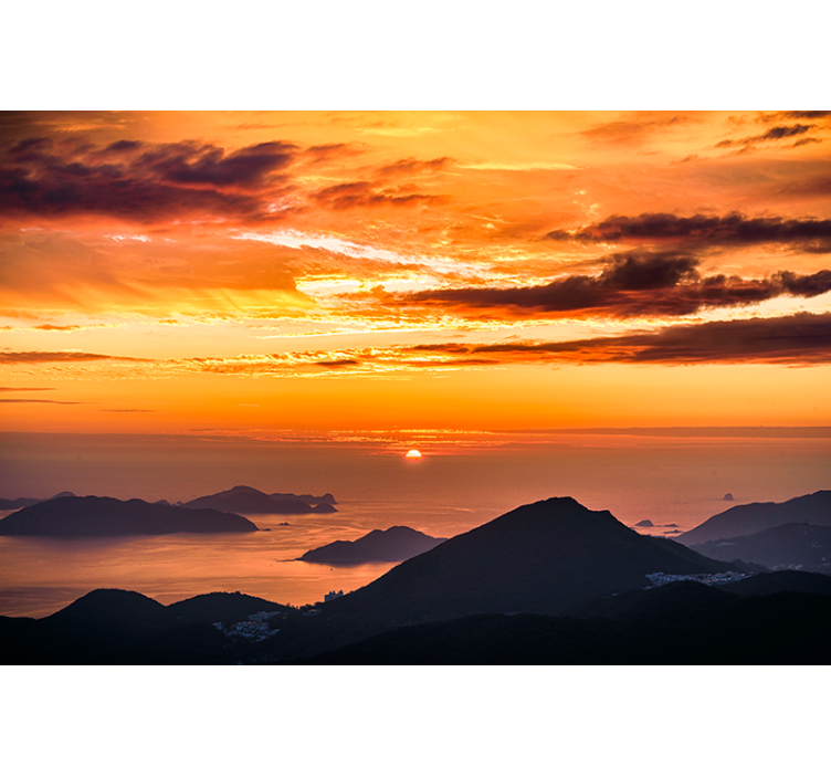 Foto tapeta zalazak sunca nad oceanom - TenStickers