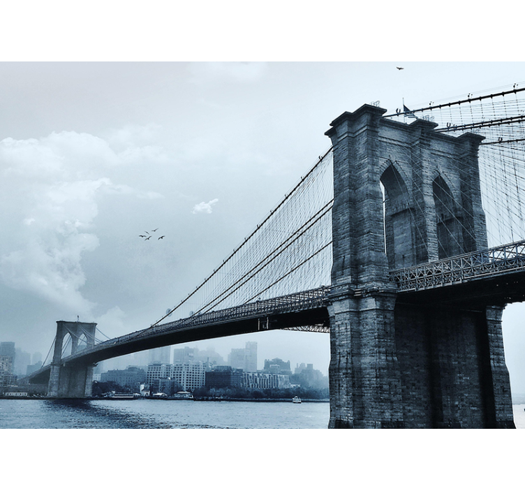 New york zidne pozadine brooklyn bridge prizor - TenStickers