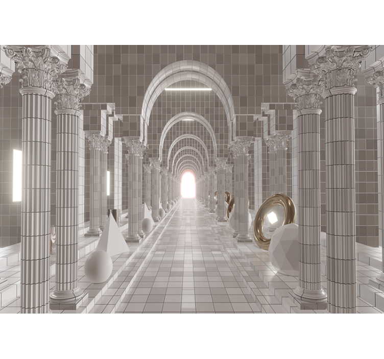 Stupovi optička iluzija 3d zidni mural - TenStickers