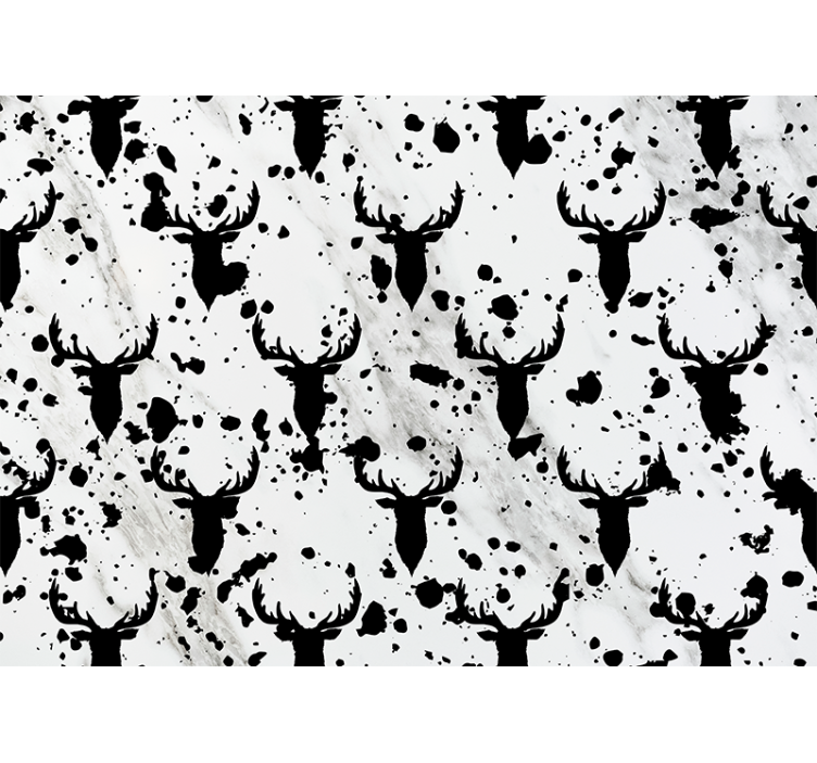 Zidni freske uzorak siluete jelena - TenStickers