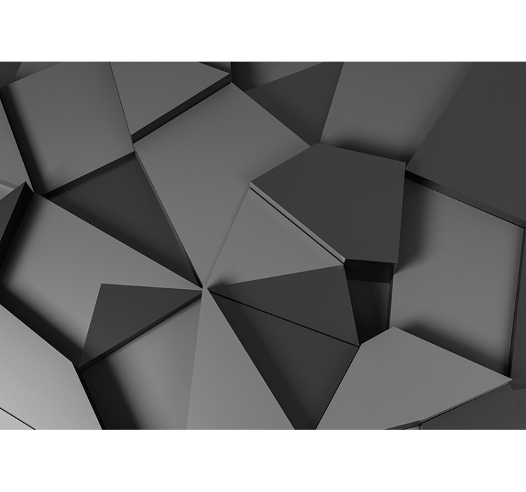 Sivi geometrijski 3d oblici zidni mural - TenStickers