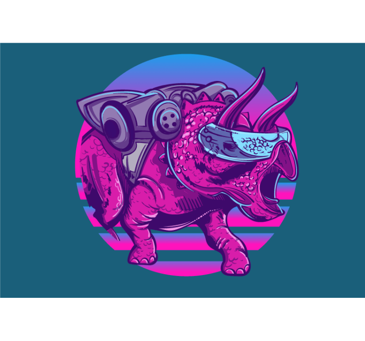 Zidni freske futuristički triceratops - TenStickers