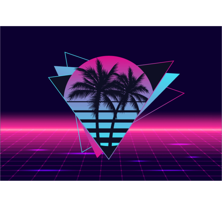 Foto tapete citat retro palm geometrija - TenStickers