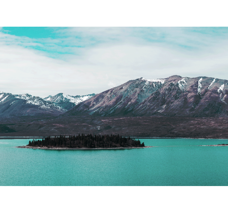 Foto tapeta otok na planinskom jezeru - TenStickers