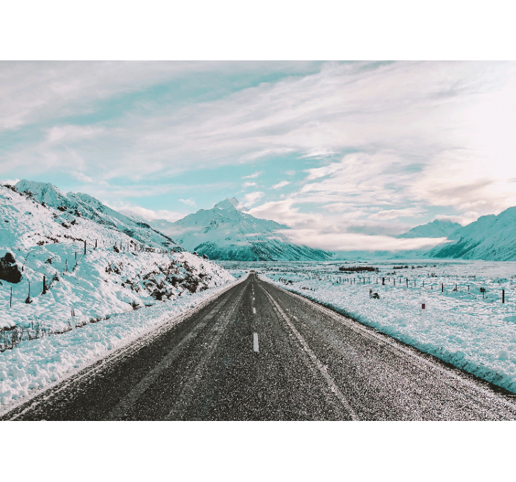 Foto tapeta hladni planinski put - TenStickers