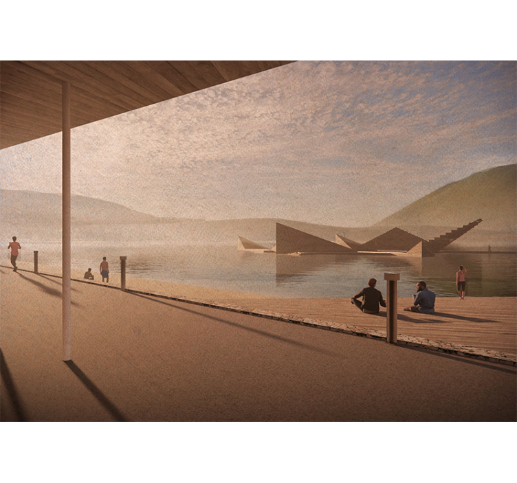 Morski bazen u obliku morske zvijezde ispod morskog murala - TenStickers