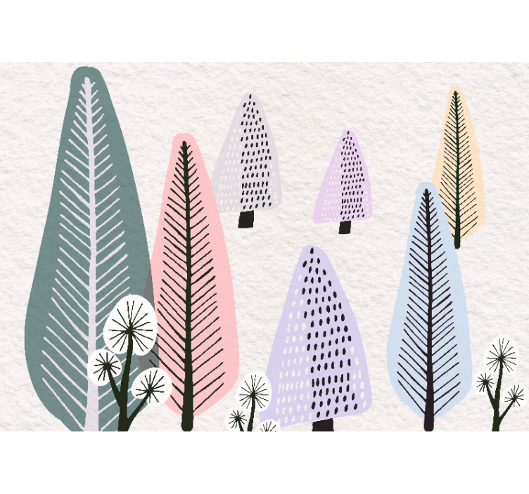 Foto tapete stabla s ukrasnim motivima lišća - TenStickers