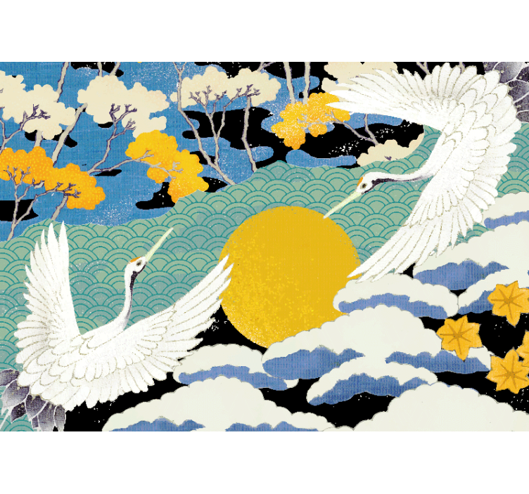 tapete priroda ždralovi i sunce - TenStickers