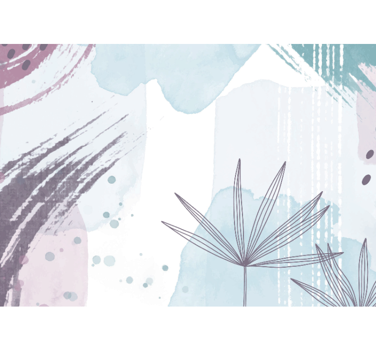 šareni apstraktni listovi prirode zidni mural - TenStickers