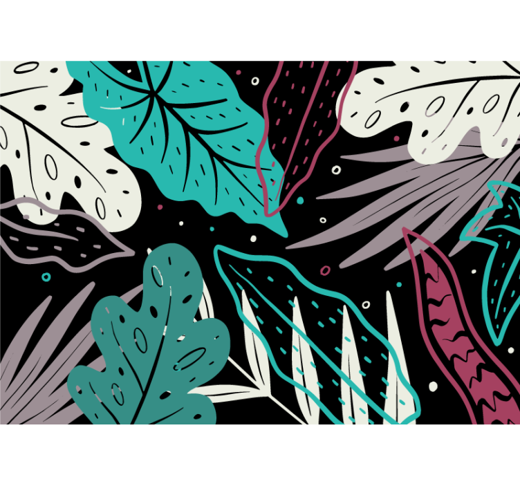 Plavi banana leaves nature zidni mural - TenStickers