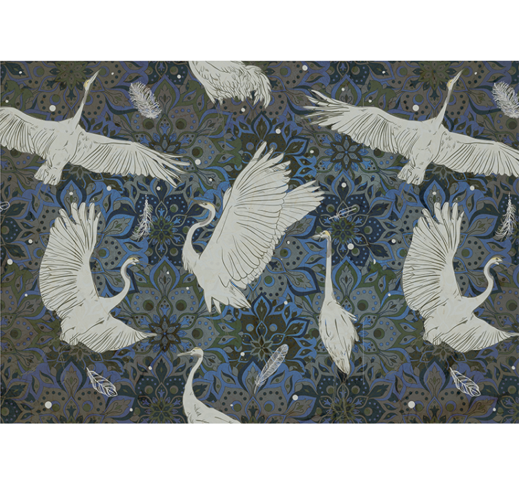 Zidni freske s elegantnim motivom ždralova - TenStickers