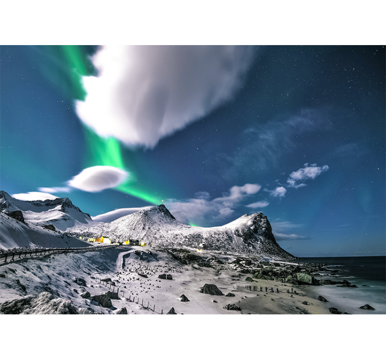 Foto tapeta perspektiva aurora borealis - TenStickers