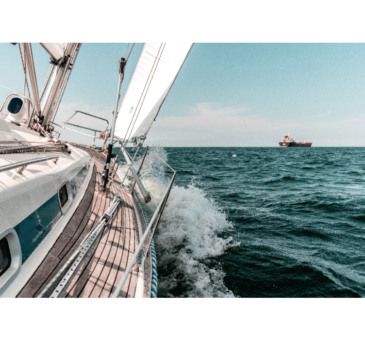 3d zidni mural s efektom morske jahte - TenStickers