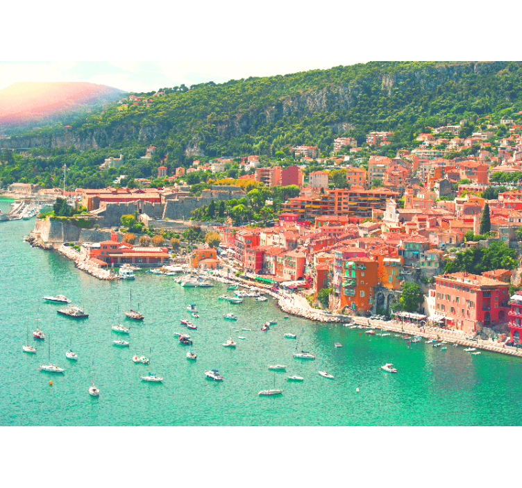 Zidne slike i zidne freske perspektiva obalnog sela - TenStickers