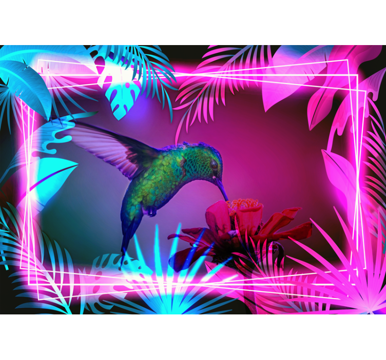 Kolibri ptice neonski zidni mural - TenStickers