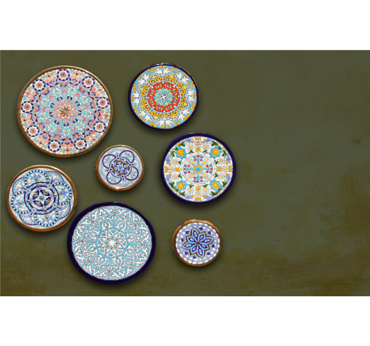 Zidni freske s složenim kružnim uzorcima - TenStickers