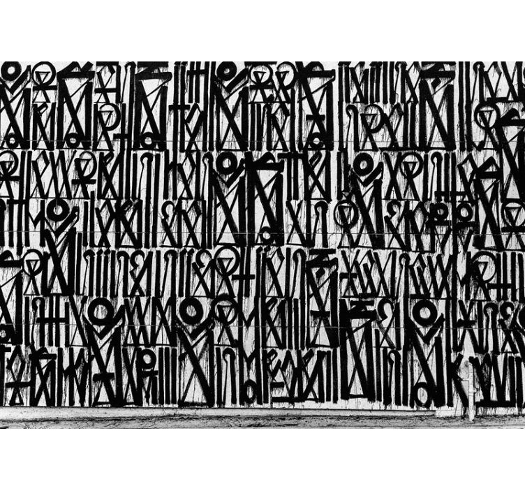 Zidni murali urbane umjetnosti crni apstraktni uzorci - TenStickers