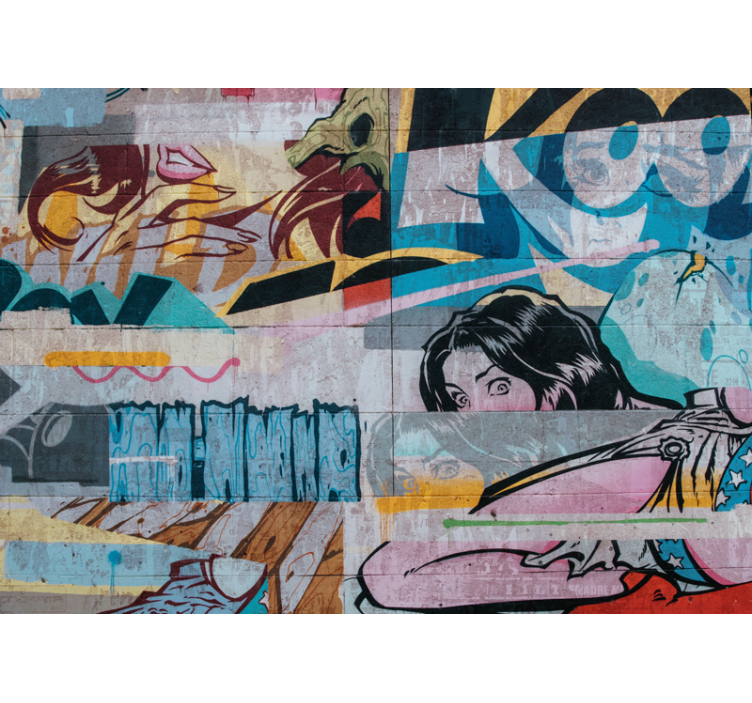 Zidni murali urbane umjetnosti metropolitansko grafiti - TenStickers