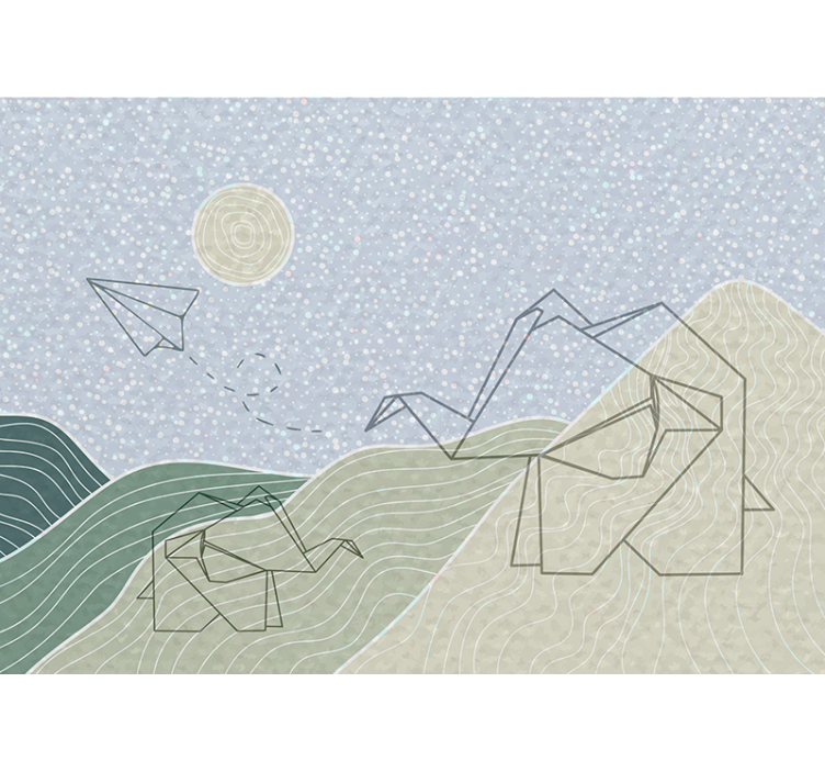 Foto tapete za dječju sobu dizajn slonova japandi - TenStickers