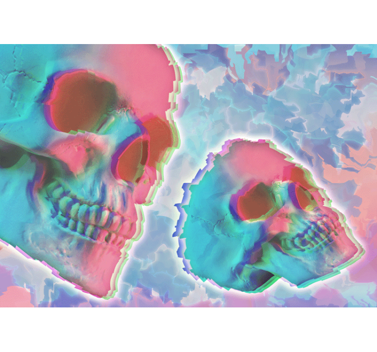 Zidna slika psihodelične glave smrti - TenStickers