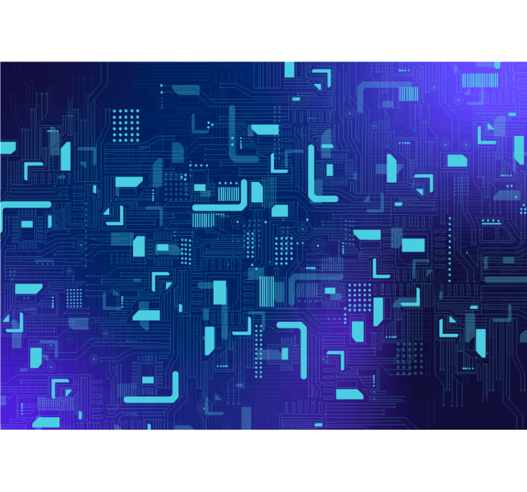 Elektronički sklop apstraktni mural - TenStickers