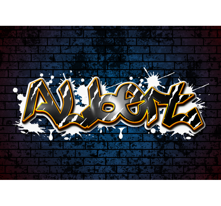 Foto tapete spavaća za tinejdžere zid od opeke s imenom - TenStickers