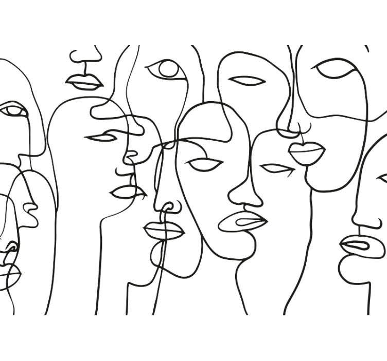 Apstraktni fototapete uzorak lica - TenStickers