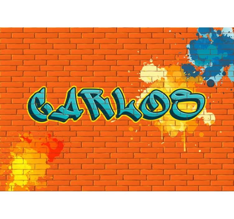 Zidni murali urbane umjetnosti narančasta cigla - TenStickers