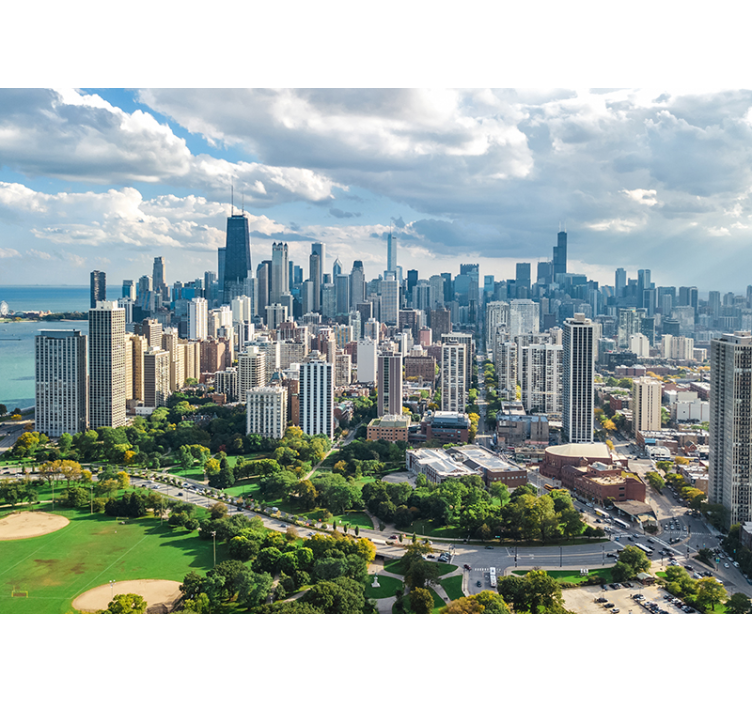 Zidne slike i zidne freske panorame chicaga - TenStickers