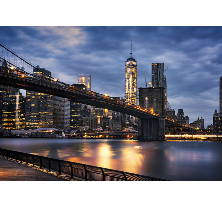 New york zidne pozadine brooklyn bridge panorama - TenStickers