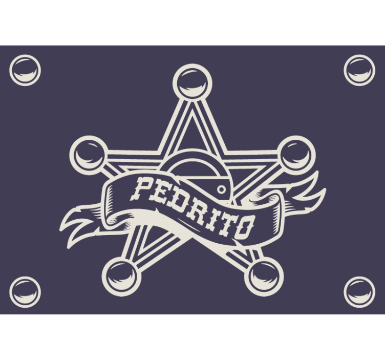 Foto tapete za dječju sobu s personaliziranom značkom šerifa - TenStickers