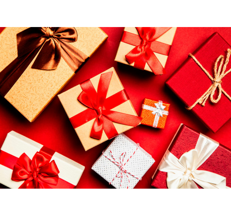 Foto tapete Božić svečani aranžman poklona - TenStickers