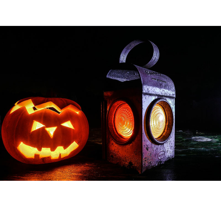 Foto tapete noć vještica jack-o'-lantern lampion - TenStickers