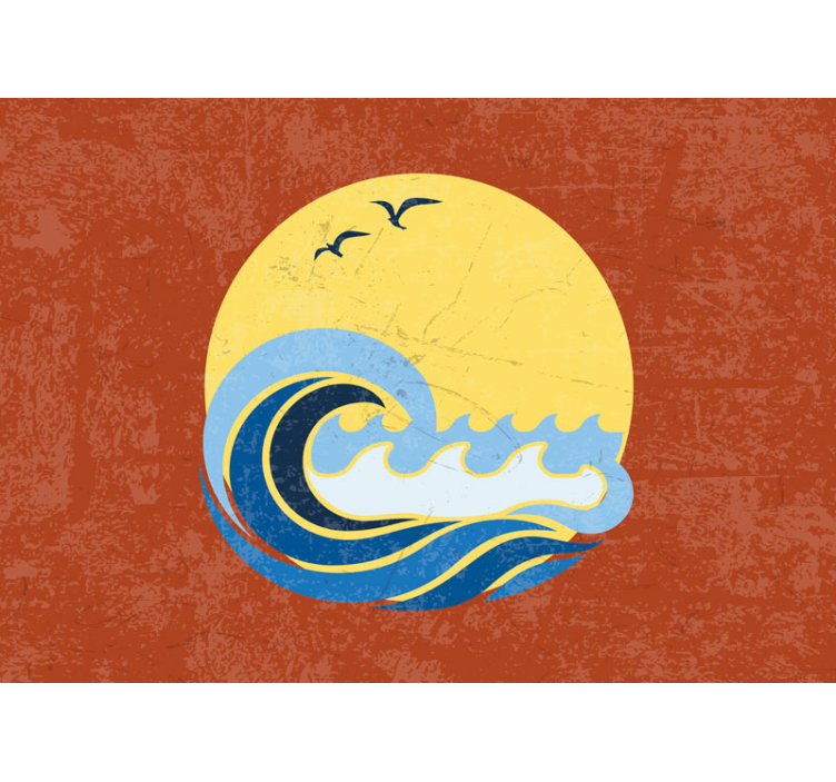 Foto tapeta prizor zalaska sunca s valovima - TenStickers