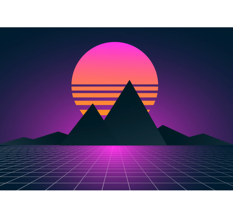 Foto tapete 3d geometrijska scena zalaska sunca - TenStickers