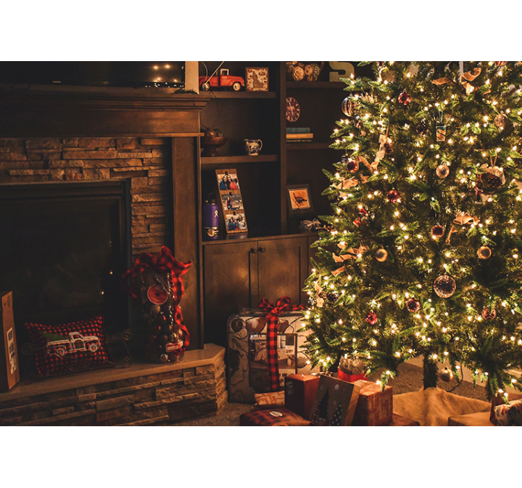 Foto tapete božić osvijetljeno božićno drvce - TenStickers