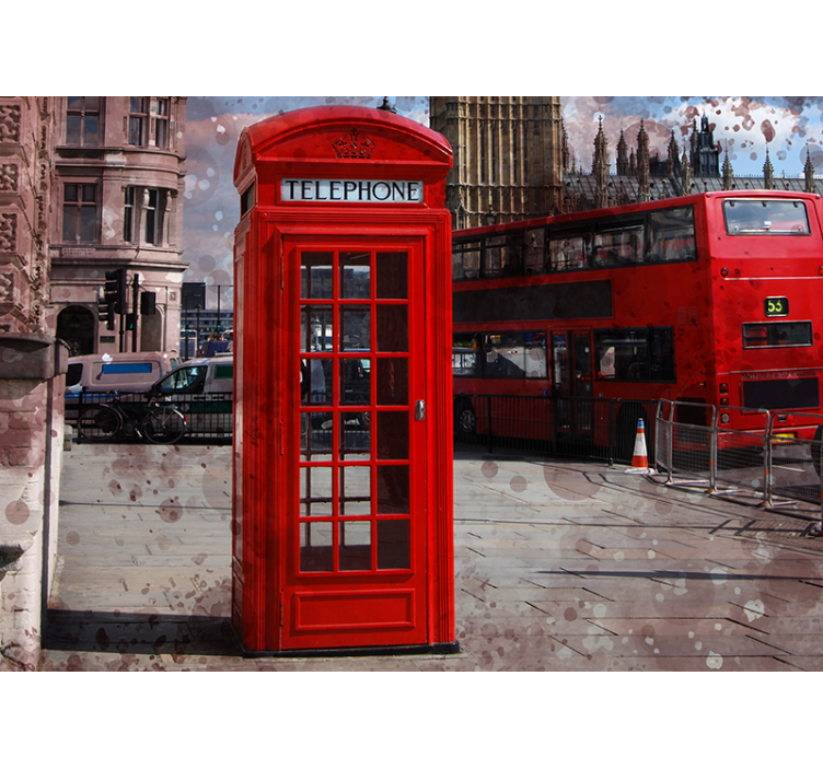 Foto tapete london ikonična crvena telefonska govornica - TenStickers