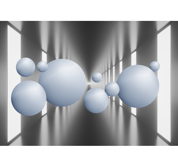 foto tapete 3d raspored plutajućih sfera - TenStickers
