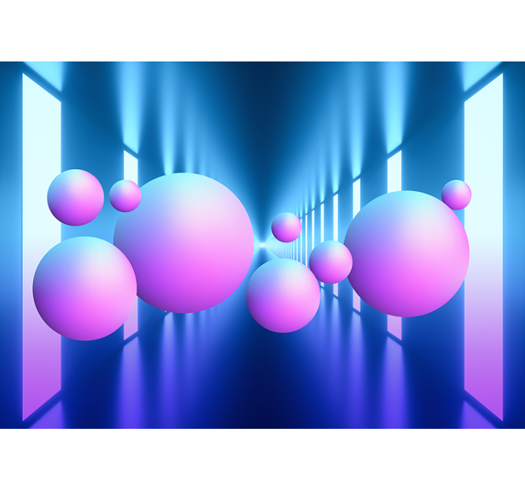 Apstraktni fototapete iluzija lebdećih sfera - TenStickers