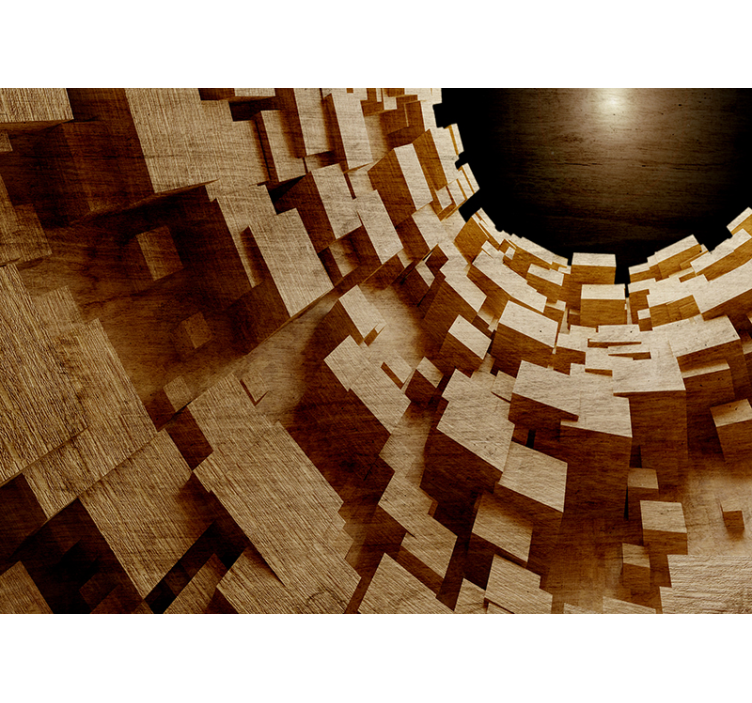 3d efekt drveni zidni tunel - TenStickers