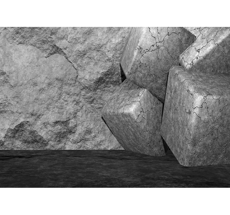 Apstraktni 3d kameni zidni zid - TenStickers