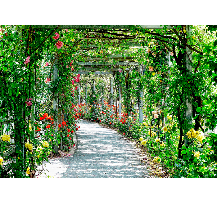 3d cvijeće u tunelu 3d zidni zid - TenStickers