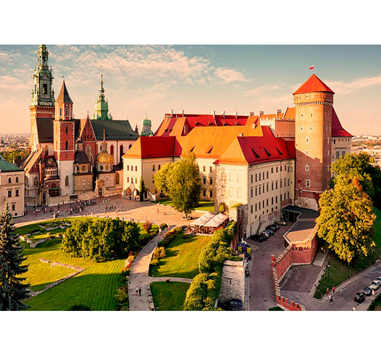 Zidne slike i zidne freske povijesni krajolik dvorca - TenStickers