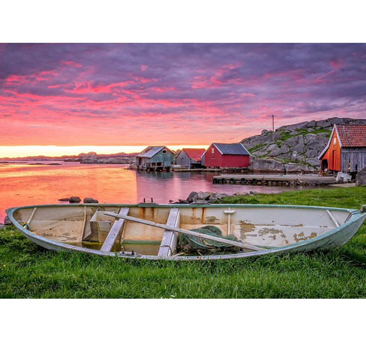 Foto tapeta slikovitog obalnog sela - TenStickers