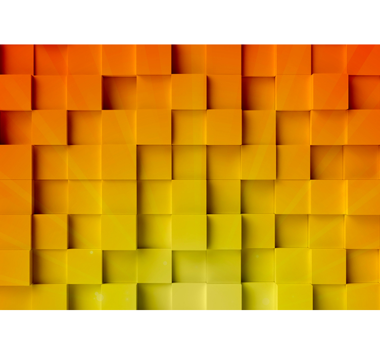 Narančasti geometrijski mozaik 3d zidni zid - TenStickers