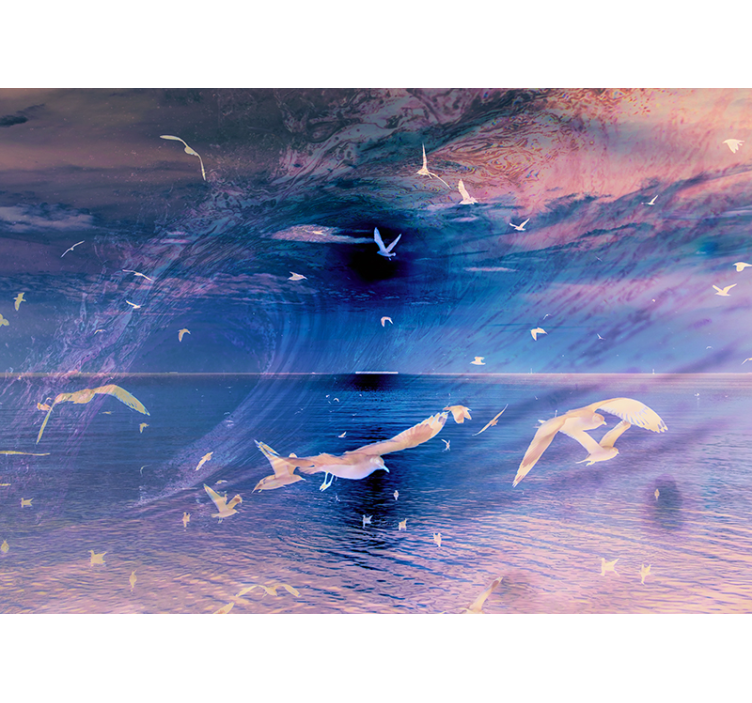 tapete priroda galebovi u zalasku sunca - TenStickers