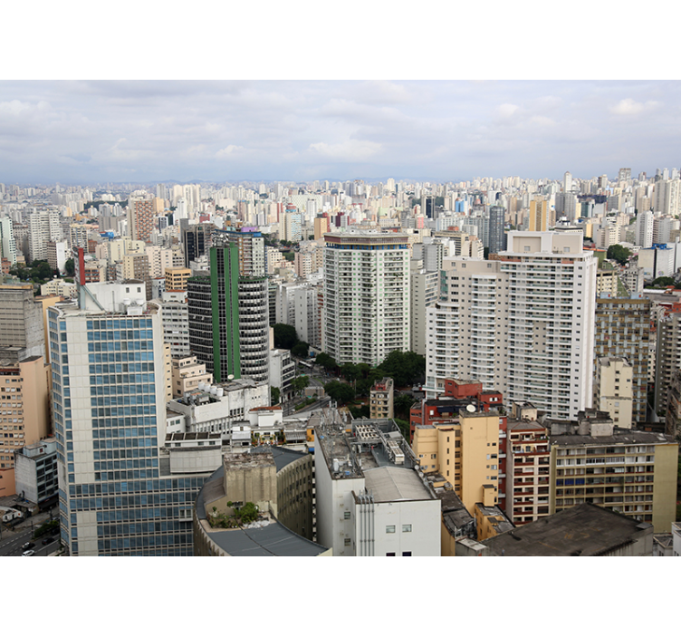 Zidne slike i zidne freske perspektiva gradskog grada - TenStickers