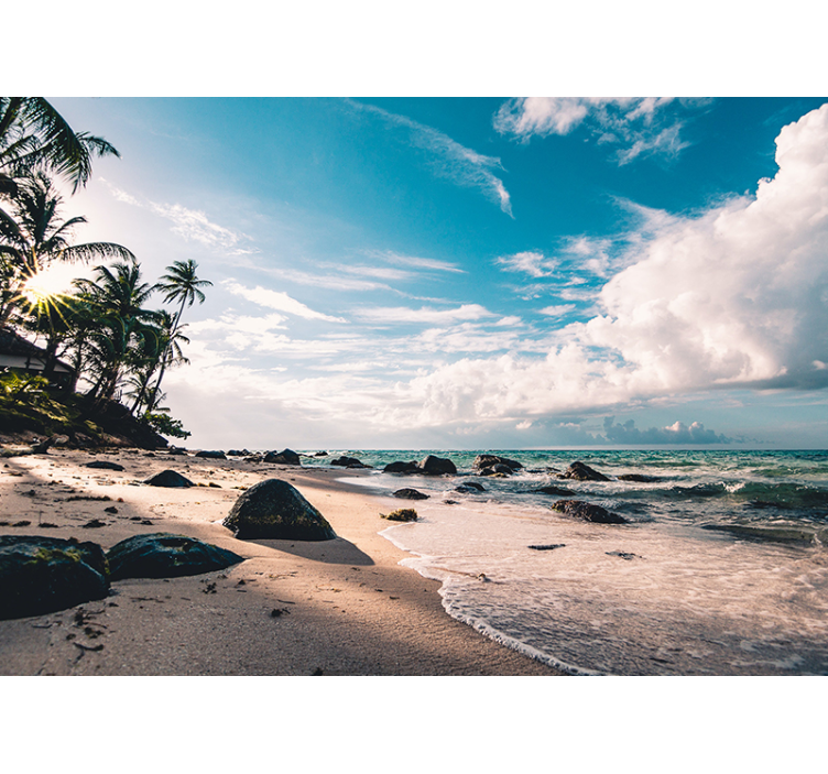 Foto tapeta zalazak sunca na tropskoj plaži - TenStickers